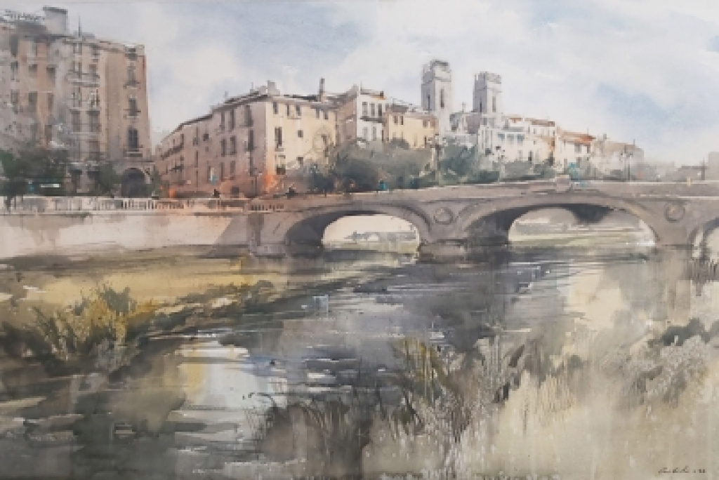 Stone bridge and Sacred Heart