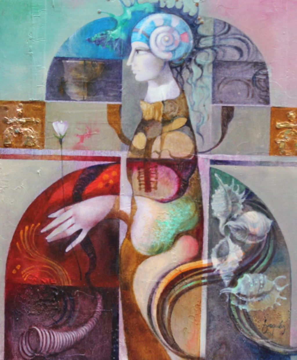 Menina with marine elements