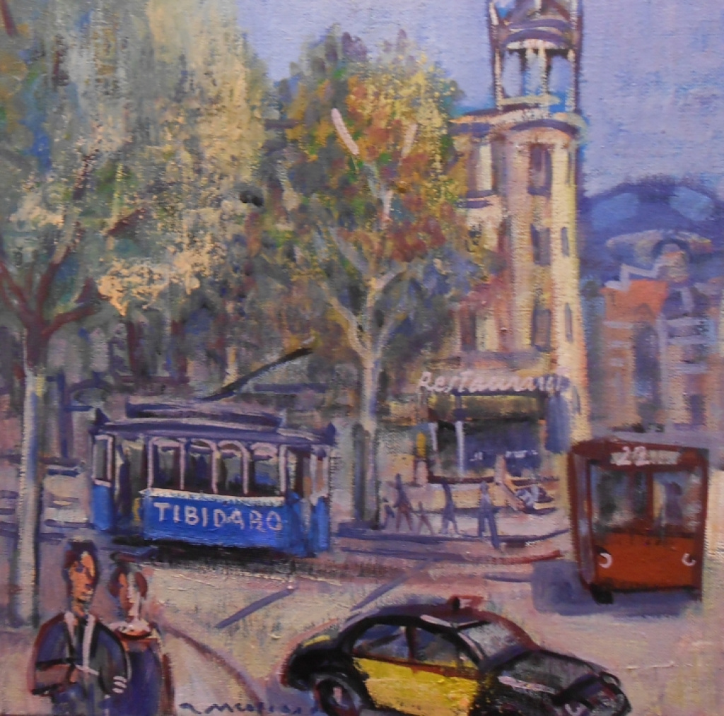 The blue tram