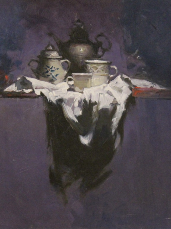 Composición fondo lila