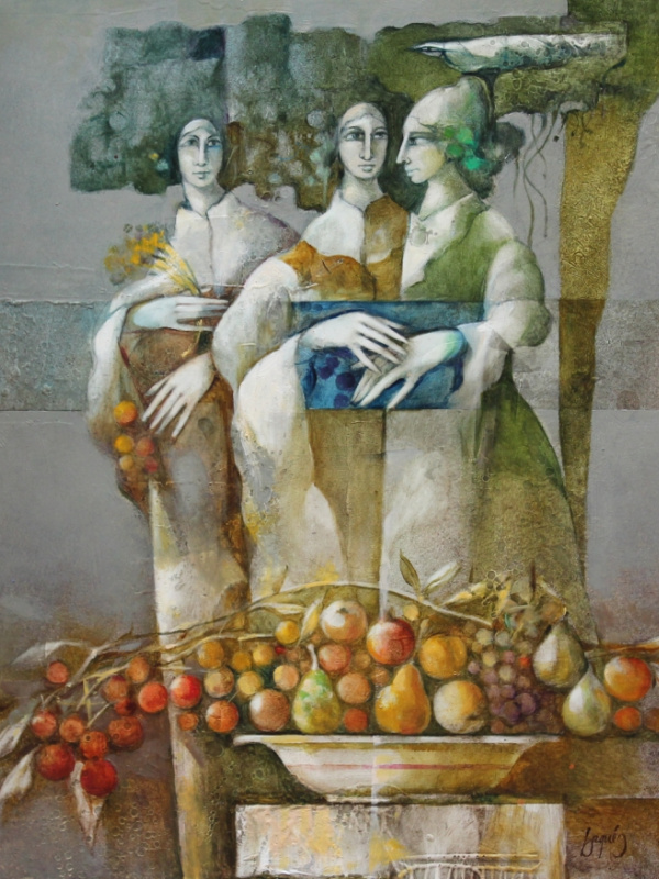 Three vertical figures