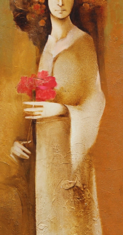 Figure with flower.
